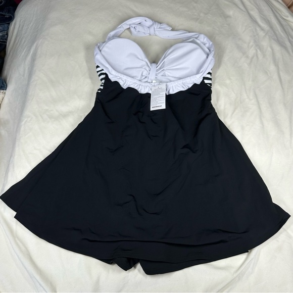 New NWT COCOSHIP Swimsuit Swim Dress 4XL 18 Lined Wireless Tummy Control Halter - Picture 8 of 15
